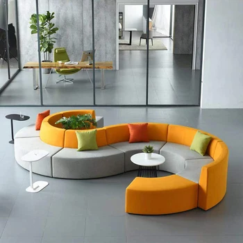 s-shape curved lounge design hotel hospital lobby commercial public office reception sofa
