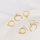 Earrings 18K Gold Filled Brass Ear Buckle With Hanging Ring Classical Simple Style DIY Earrings For Women