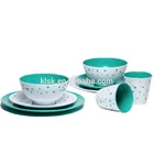 Fashion Design Printed 3PCS Melamine Tableware Dinnerware Set