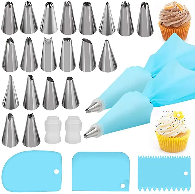 Cake tools Reusable Silicone Pastry Bags,Piping Bags Couplers and Frosting Bags Ties for Baking Custom Products