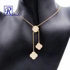 Jewelry Set Rala New Fashion Clover Zircon Earring Necklace Jewelry Set For Women