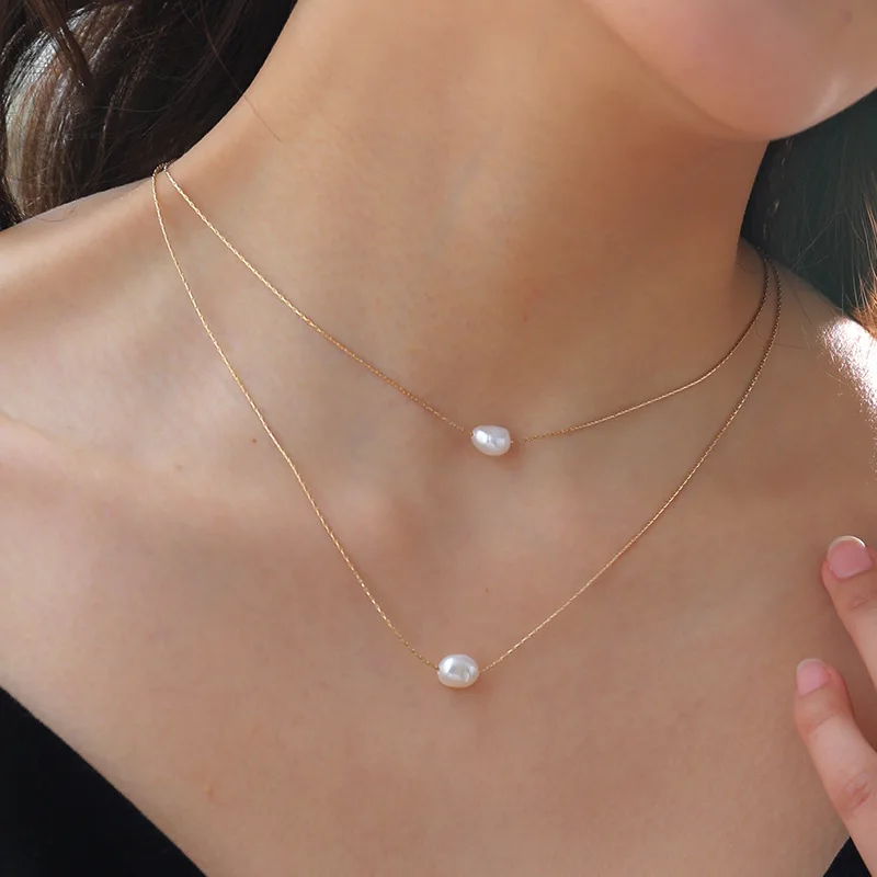 Simple Gold Plated Double Layer Natural 