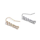 Gold Stud Diamond Silver Gold Plate Long Stud Diamond Earrings For Girls