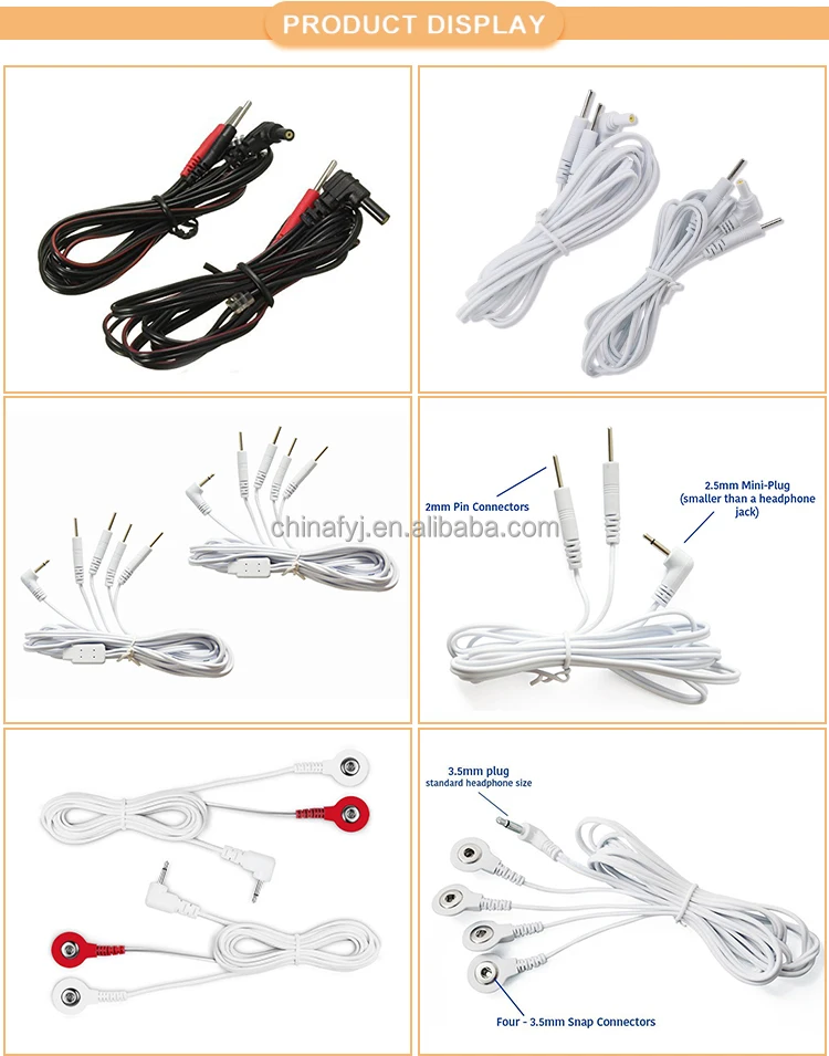 Portable Tens Cable Snap Electrode Lead Wire Connect With Tens Ems