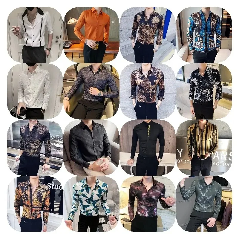 2024 Professional High Quality Men's Casual Dress Shirt Button Down Shirts Long-Sleeve Work Shirt