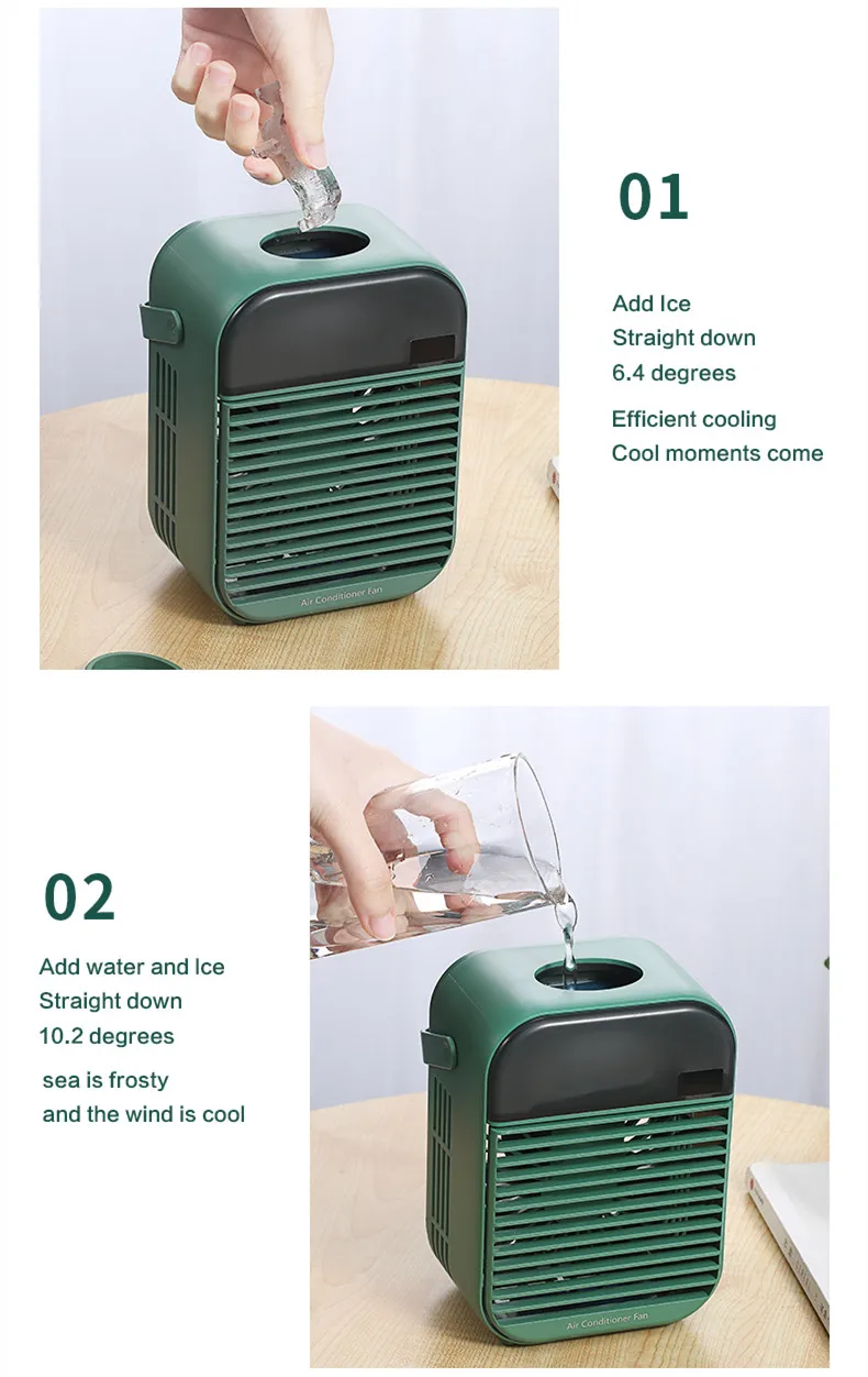 Light Mist Cooling Fan, LED, Battery, Plastic - detail 4