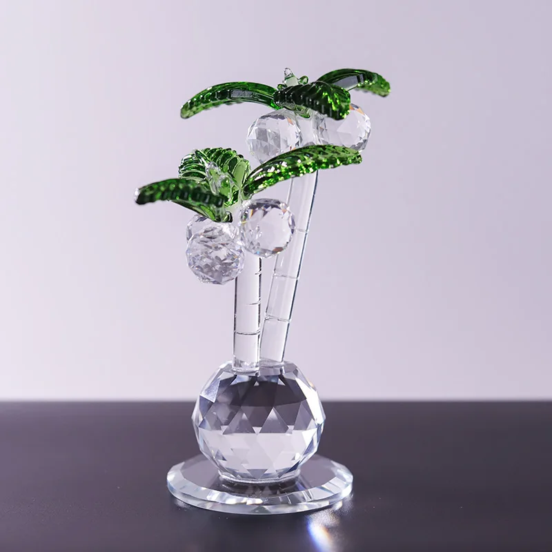 product honor of crysal coconut tree crafts polished crystal ornaments creative desktop decoration modern simple christmas gift-4
