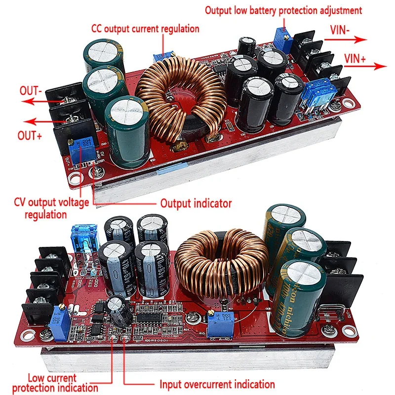 1200W 20A DC Converter Boost Step-up Power Supply Module IN 8-60V OUT ...
