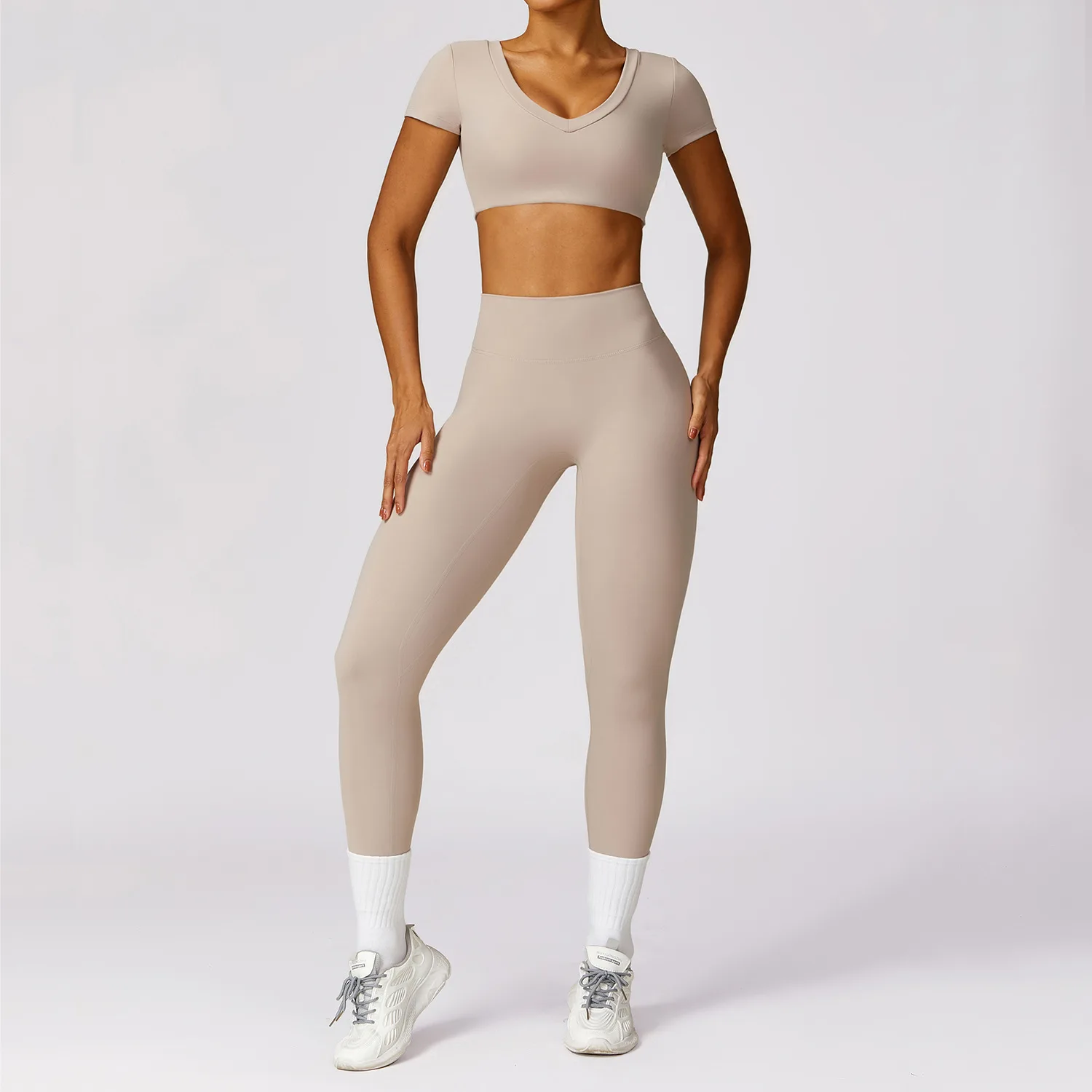 Custom Yoga Legging Set Active Sport wear Fitness Gym Sportswear Women 2 Piece Crop Top And Leggings Set
