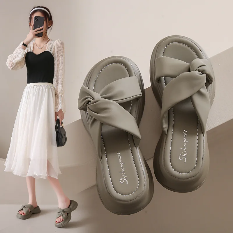 35-40 Summer Thick Sole Slippers New Casual Soft Face Matsuke Sole Cool Slippers Slippers