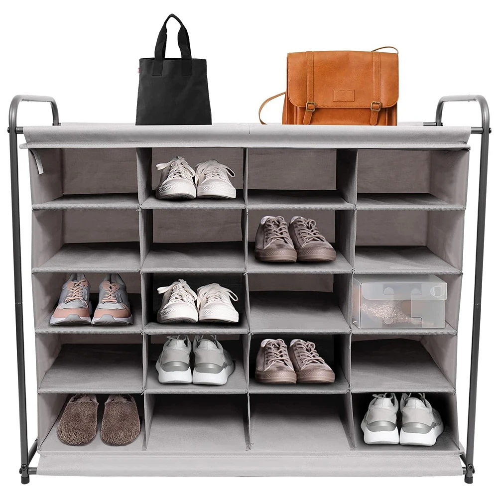 Stackable Easy-to-Mobile 5-Tier Shoe Cubby Shoe Rack for Maintaining Shoes