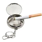 Portable Metal Ashtray Stainless Steel Mini Portable Pocket Smoking Cigarettes Metal Ashtray With Cigarette Snuffer
