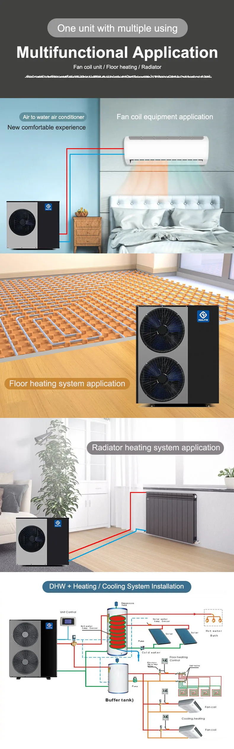 Air to Water Heat Pump, NULITE, R32, WIFI, Inverter - detail 14