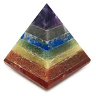 Wholesale Handmade Custom 7 Color Chakra Pyramid Cone Shaped Healing Reiki Stone