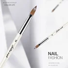 Brush White Brushes Manufacture Crimped Round Kolinsky Acrylic Nail Brush Size 10 12 14 16 Pure Pearl White Nail Brushes