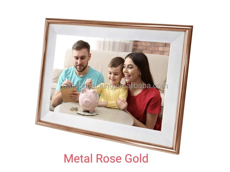 数码相框FRAMEO 10.1 "WiFi数码相框,带金属外壳和木制外壳