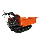Track Crawler Dumper 300Kg Load Capacity Gasoline Engine Powered Rubber Track Mini Cart Transporter Crawler Mini Dumper