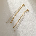 Beaded Earrings Hyacinth Eye-catching 925 Silver Needle Peach Heart Crystal Long Beaded Tassel Earrings