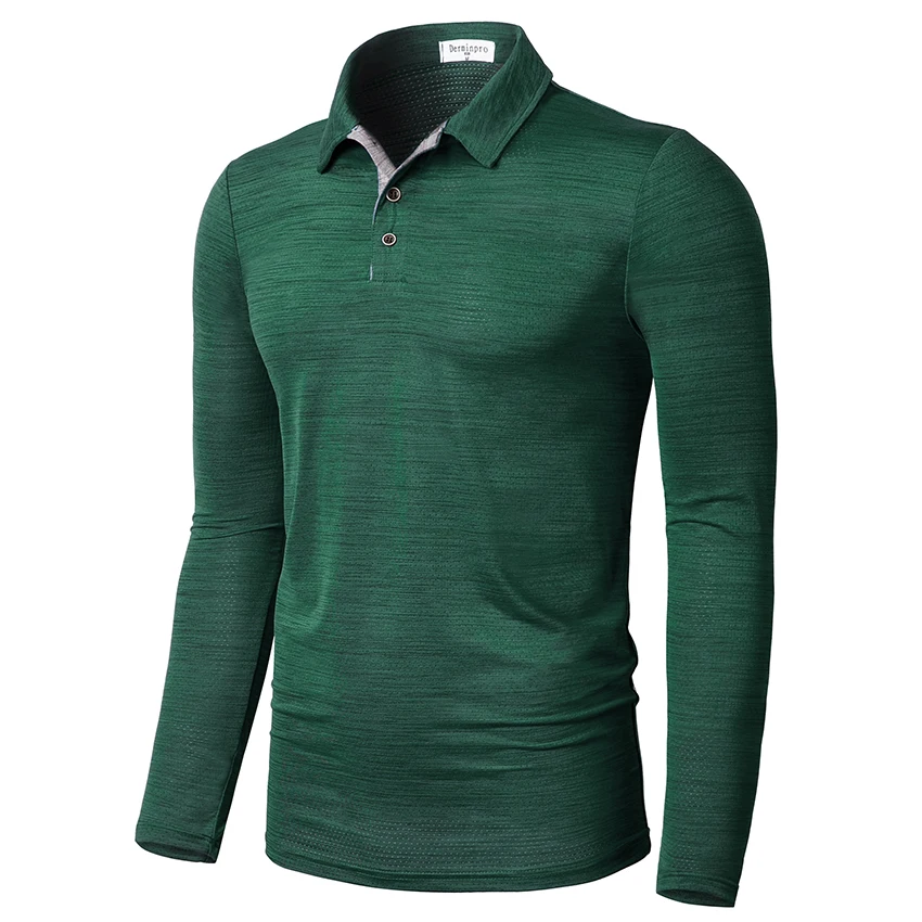 Latest customized logo label design full long sleeve quick dry polo t shirts for men