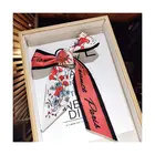 Scarf Multi-use Custom New Design Print Satin Silk Head Scarf Hair Band Handbag Scarf