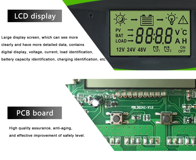 MPPT PWM Solar Charge Controller 12V 24V 48V 60A Max Charger Lead Acid Power Battery Storage Work