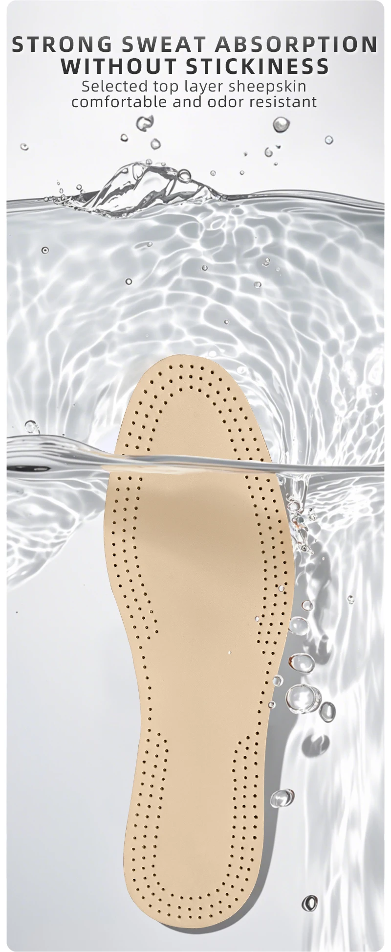 Sheepskin Leather Latex Insole Comfortable Shoe and Sports Insoles for Pain Relief Anti-Odor and Sweat Wicking Sheepskin Leather Latex Insole Comfortable Shoe and Sports Insoles for Pain Relief Anti-Odor and Sweat Wicking