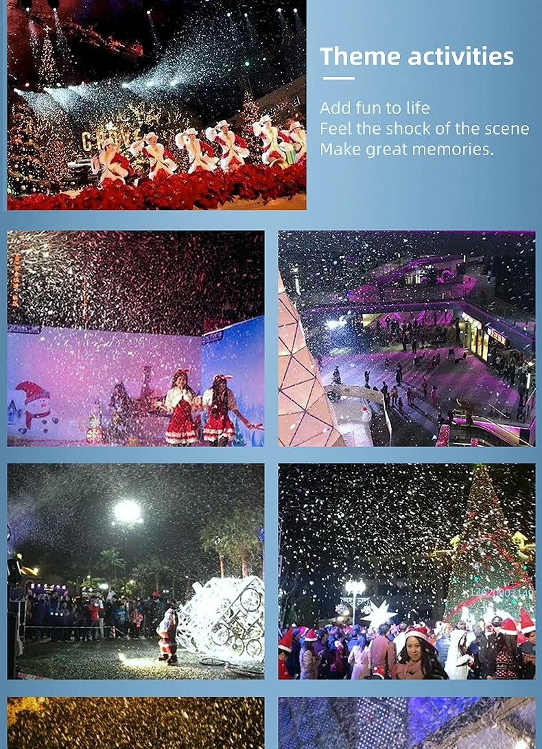 SHTX Small Artificial Snow Making Machine for Stage Christmas Day Party Events Wedding Outdoor 1500W Snowflake Machine Indoor