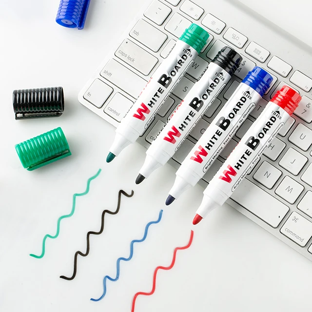10 Pack Erasable Whiteboard Marker Pen Dry Erase Markers Blue Black Red White Board Markers Supplies Pens