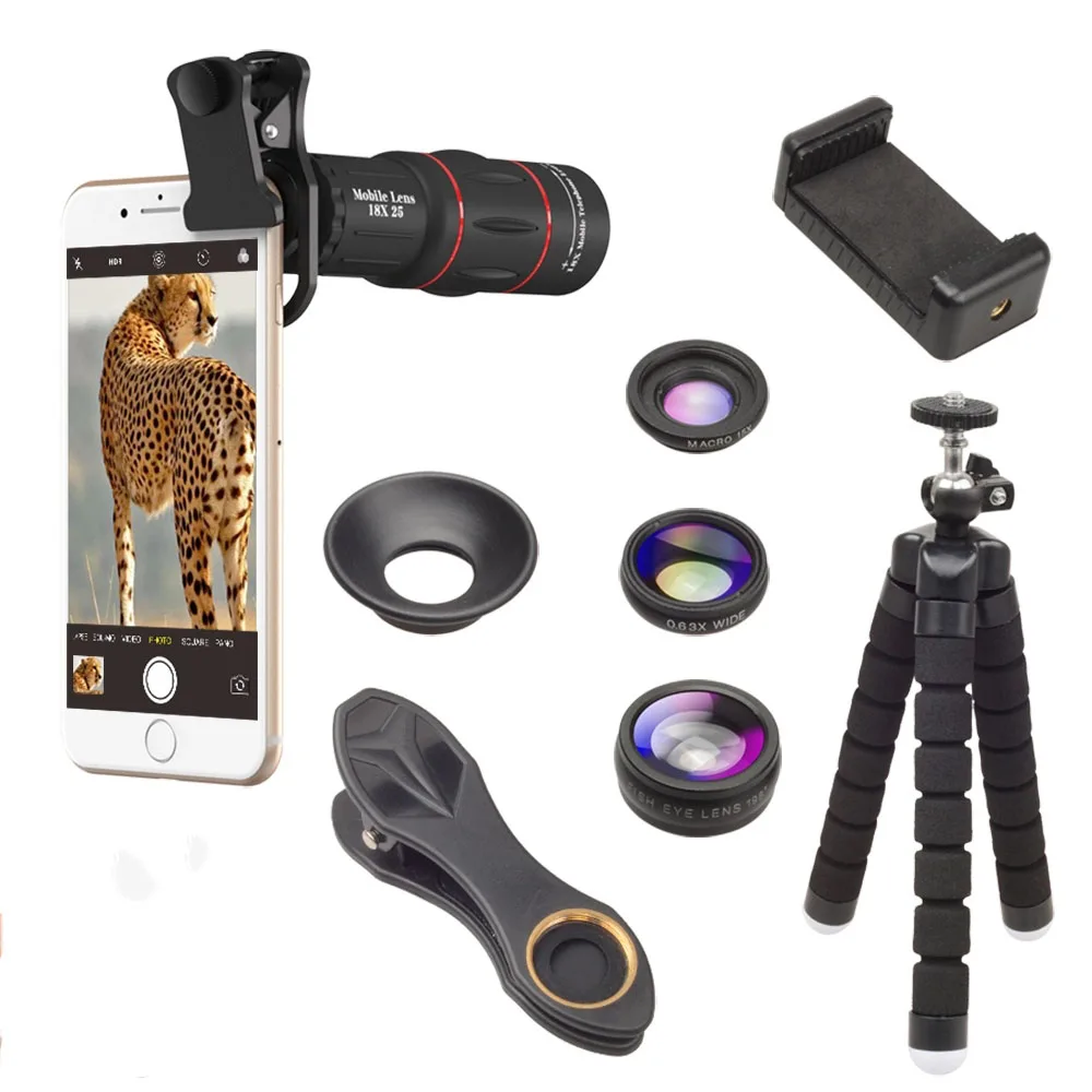 volume Circulaire krom Apexel 18x Zoom Phone Lens Attachment With Mini Flexible Tripod Wide Angle  Fisheye Lens 4 In 1 Lens Kit For Samsung Note 9 - Buy 18x Zoom Phone Lens,Zoom  Phone Lens Attachment,Mini