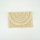 Natural Hand 2020 New Arrival Holiday Natural Color Paper Straw Hand Bag Purse Wallet