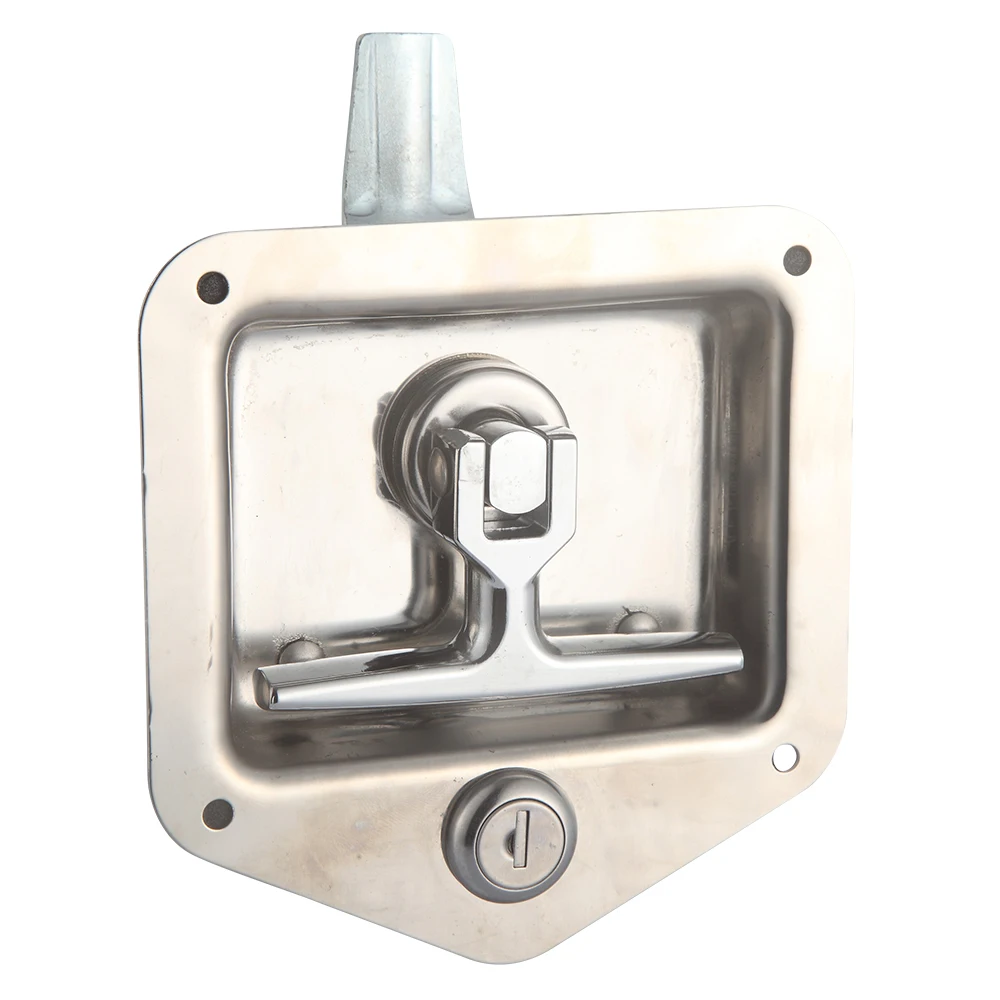 Heavy Duty Truck or Trailer Flush Mount Polished Stainless Steel Key-Locking T Handle Recessed Locks for Tool Boxes supplier
