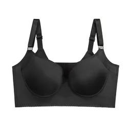 Women Underwire Deep Cup Bra Full Back Coverage Bustier Plus Size Push Up Sports Bra
