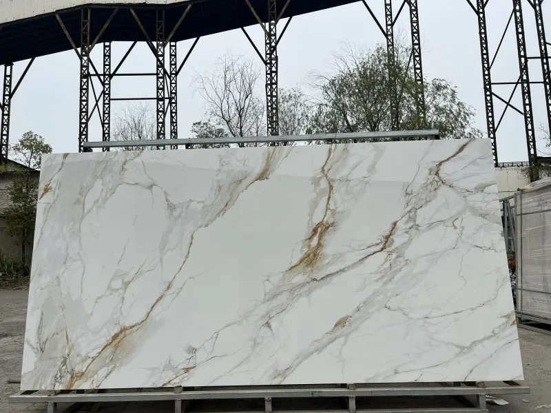 product new arrival calacatta gold sintered stone foshan rock slab glossy porcelain tiles sintered stone slab-4