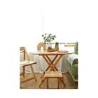 Set New Design Multifunctional Dining Table Square Bamboo Wooden Table And Chair Set