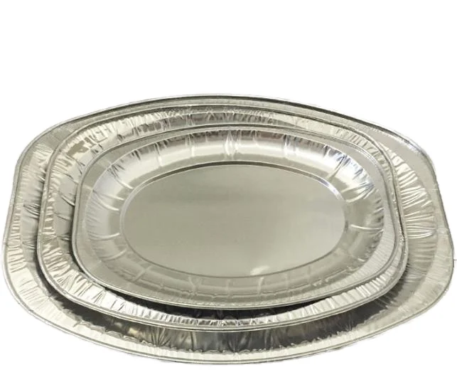 Oval Foil Turkey Tray Disposable Aluminium Catering Platter Cover For