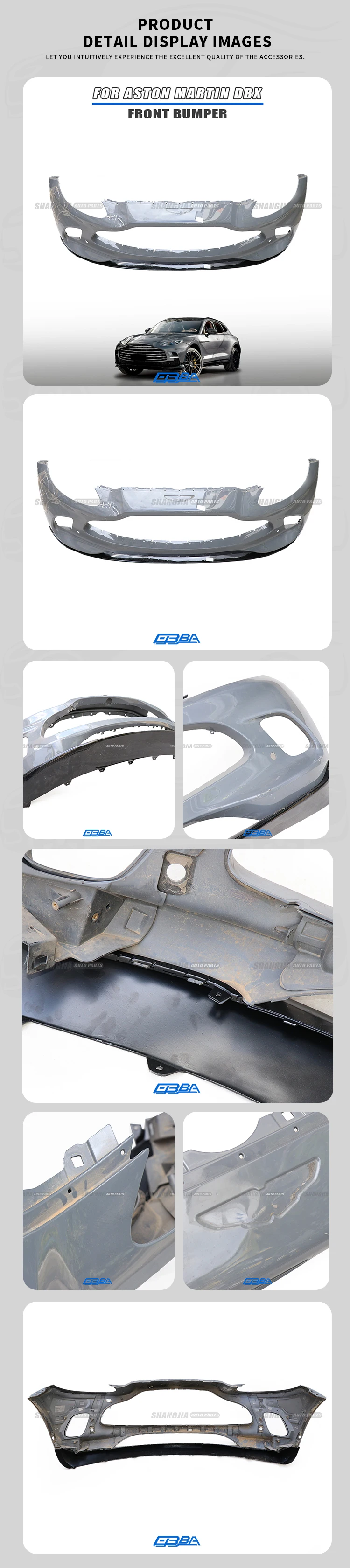 Plastic Front Bumper and Lips For Aston Martin DBX MY83-17626-AB 2025 Hot Sale High Quality Car Front Bumper Front Bumper Lip manufacture