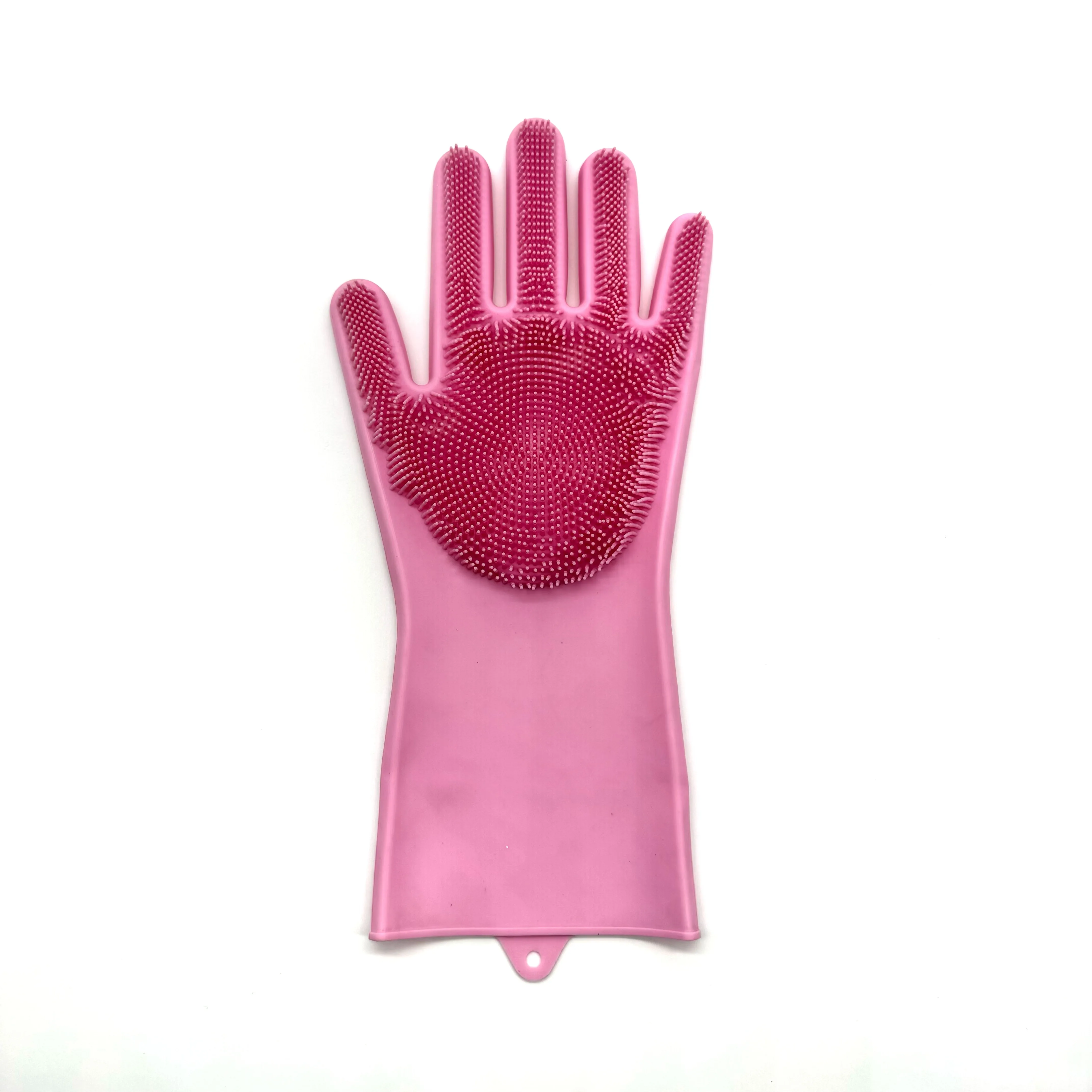 Reusable Medium Thickness Silicone Scrubber Gloves Cleaning Brush Heat Resistant Wash Dish Gloves details