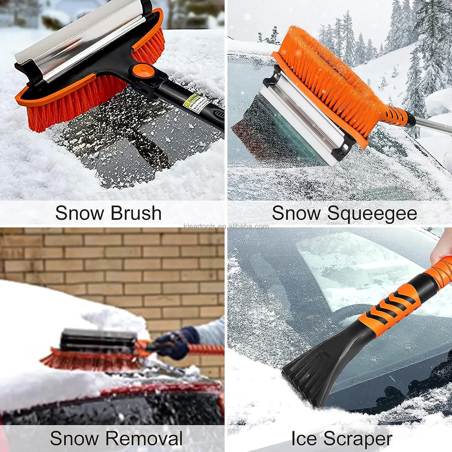 Multifunctional Car Snow Shovel Windshield Deicing Shovel Telescopic