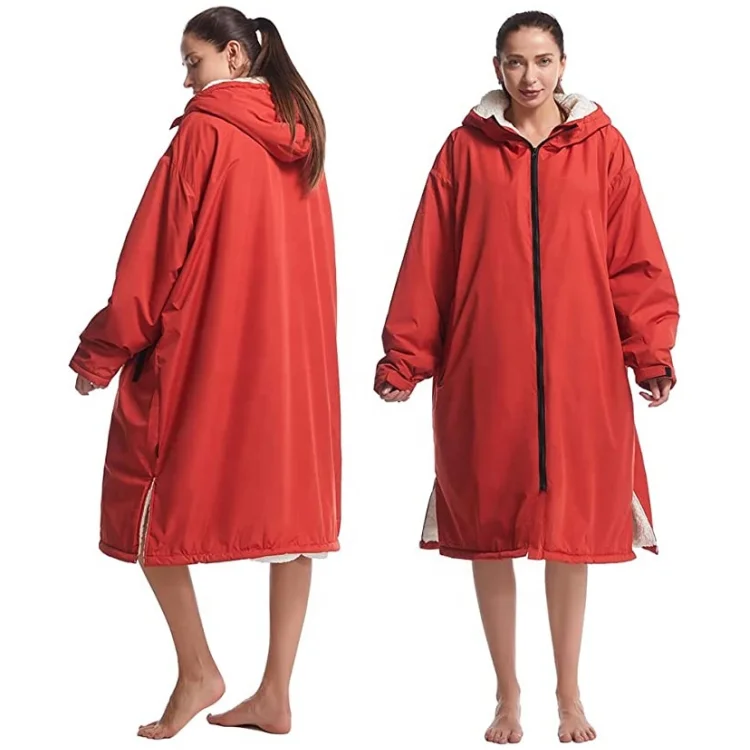 Custom Logo Long Sleeve Recycled Changing Robe Waterproof Surfing Poncho Coat Adult