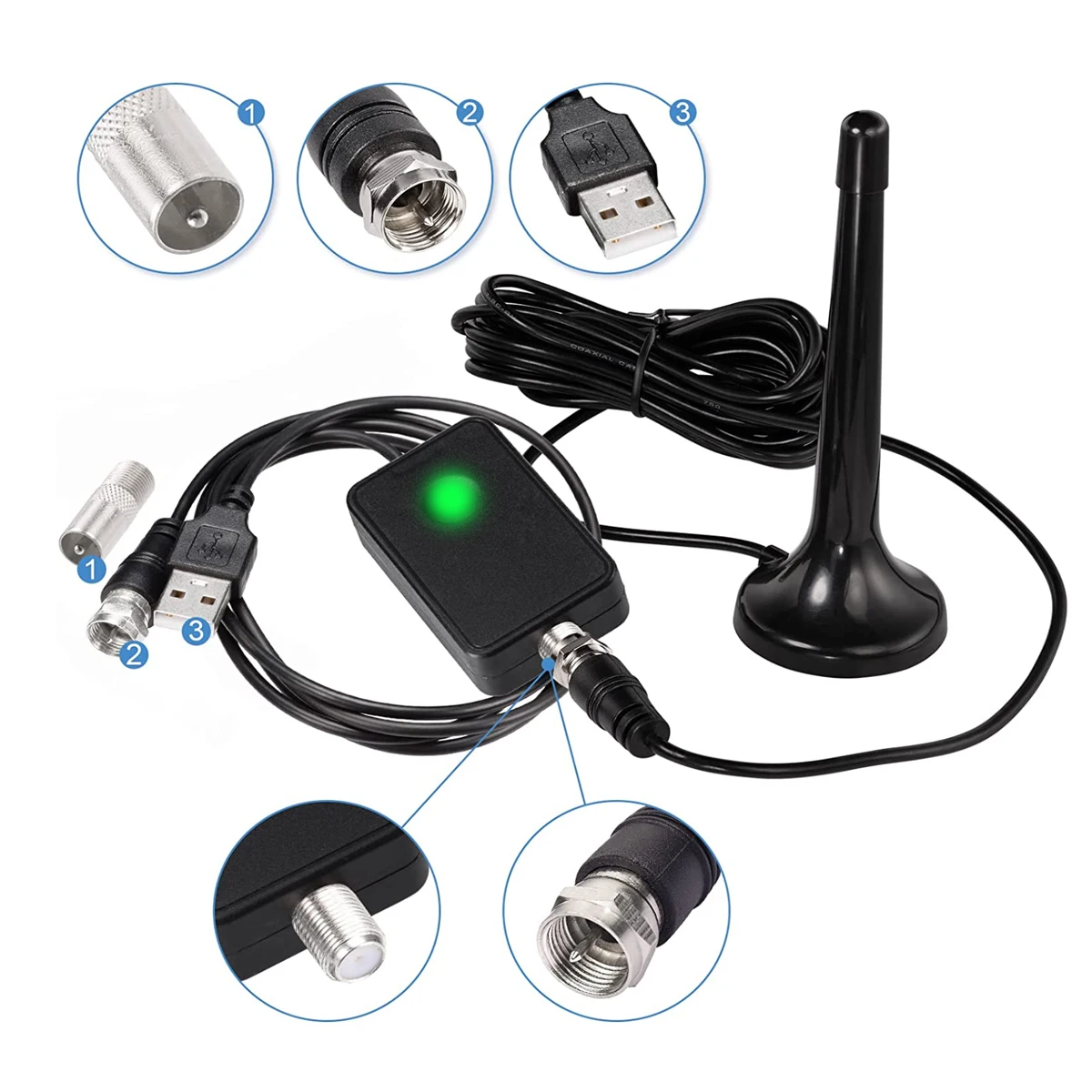 Retractable Pull Rod Fm Radio Uhf Vhf Digital Tv Antenna For