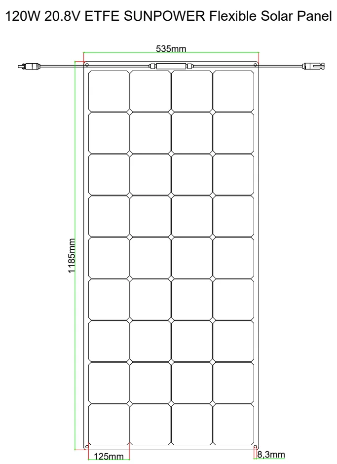 120W 20.8V ETFE Sunpower Cells Green Energy Photovoltic Semi Flexible Solar Panel Power For Yachts Cars Campervans RVs Boats.png