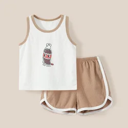 Baby Boys Clothing Sets cotton short sleeveless shirt pants baby clothing summer children clothes