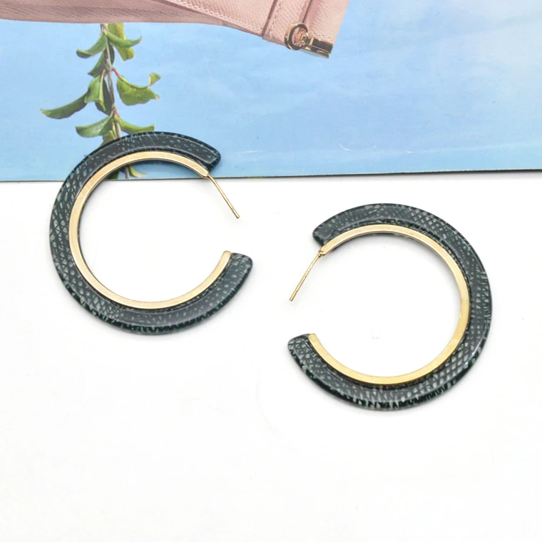2021 2022  Newest Transparent Lines Pattern Thin Small Hoop Earrings