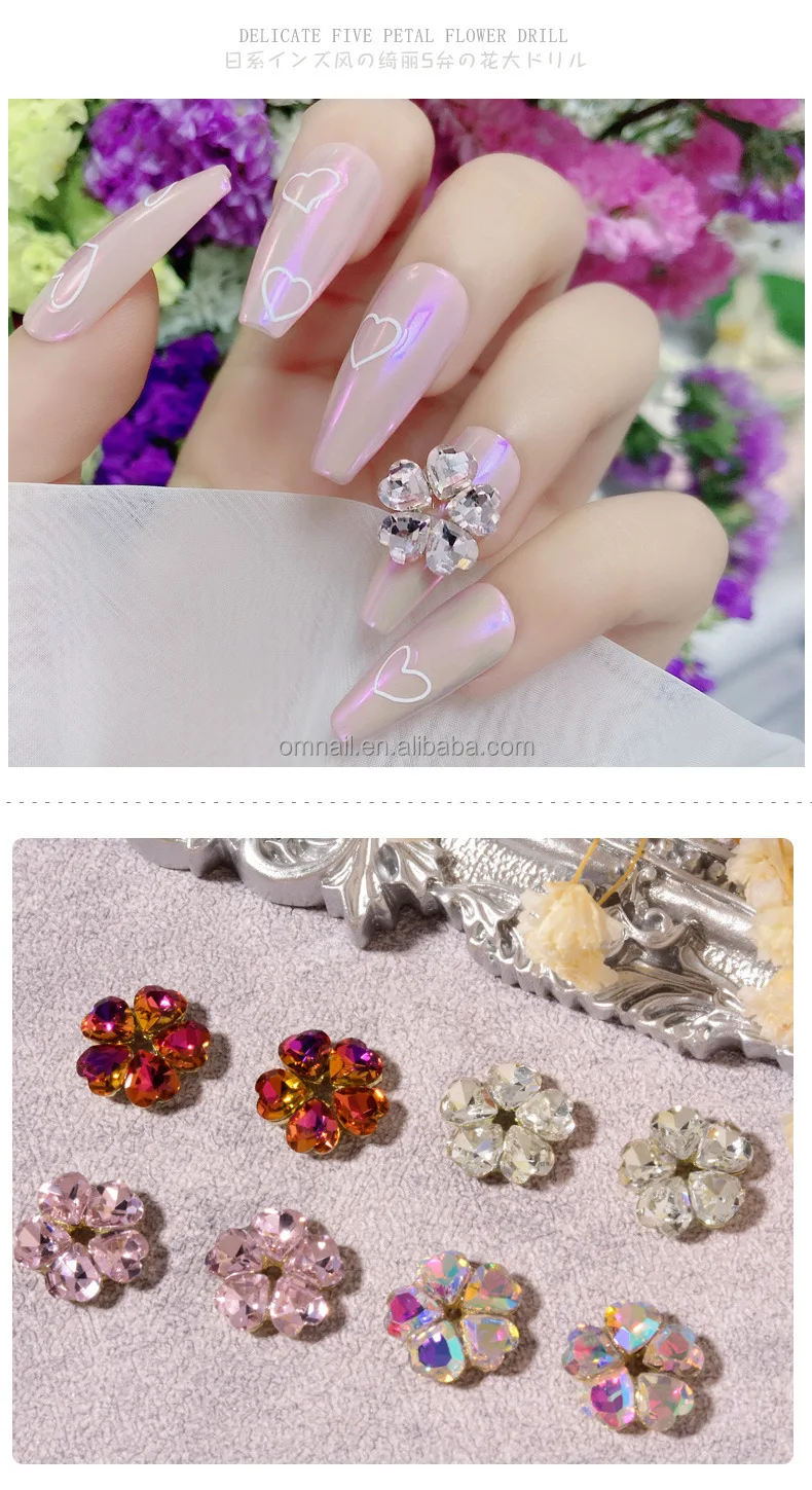 2024 New Nail Art Love Heart Rhinestone Jewelry Luxury Shiny Nail