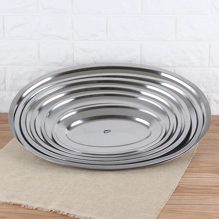Unique Design Stainless Steel Fish-shape Plate Oval Tray_2