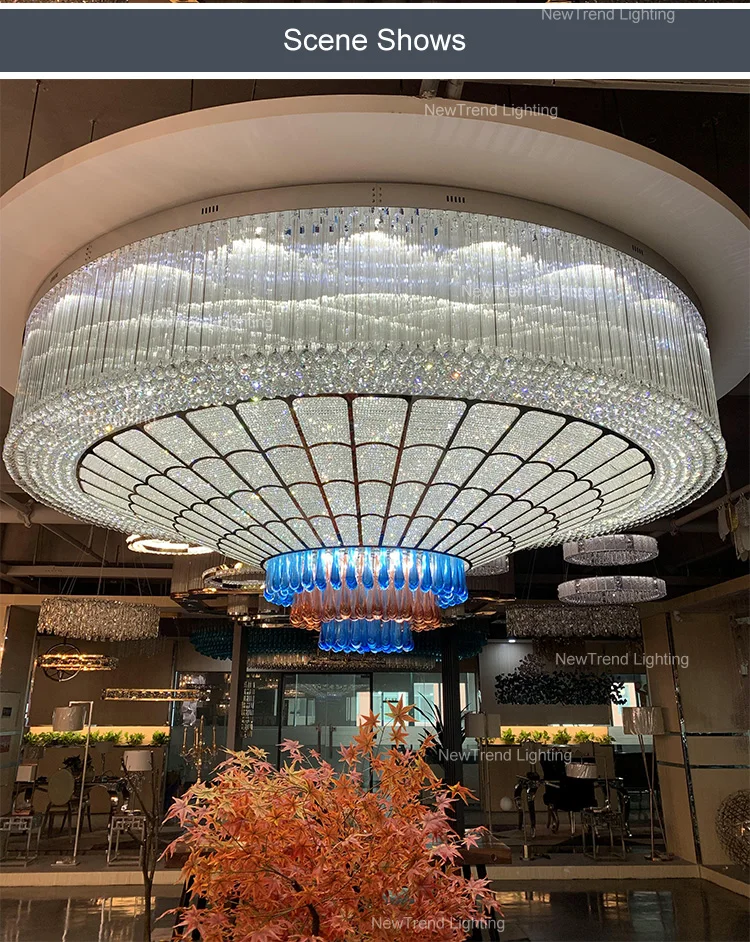 CPL-252 New Product Ceiling Light Custom Large Project Hotel Lobby Hall Villa Luxury LED Crystal Chandelier manufacture