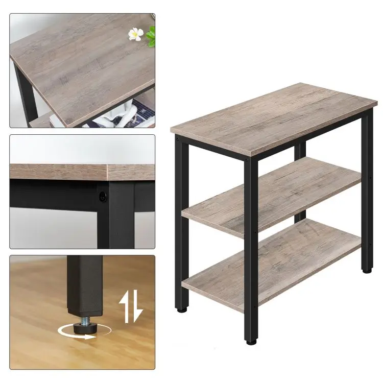 Wholesale Wooden Rustic Sofa Table Narrow Coffee Bedside Retro Side Table Multifunctional Furniture With Shelf for Living Room