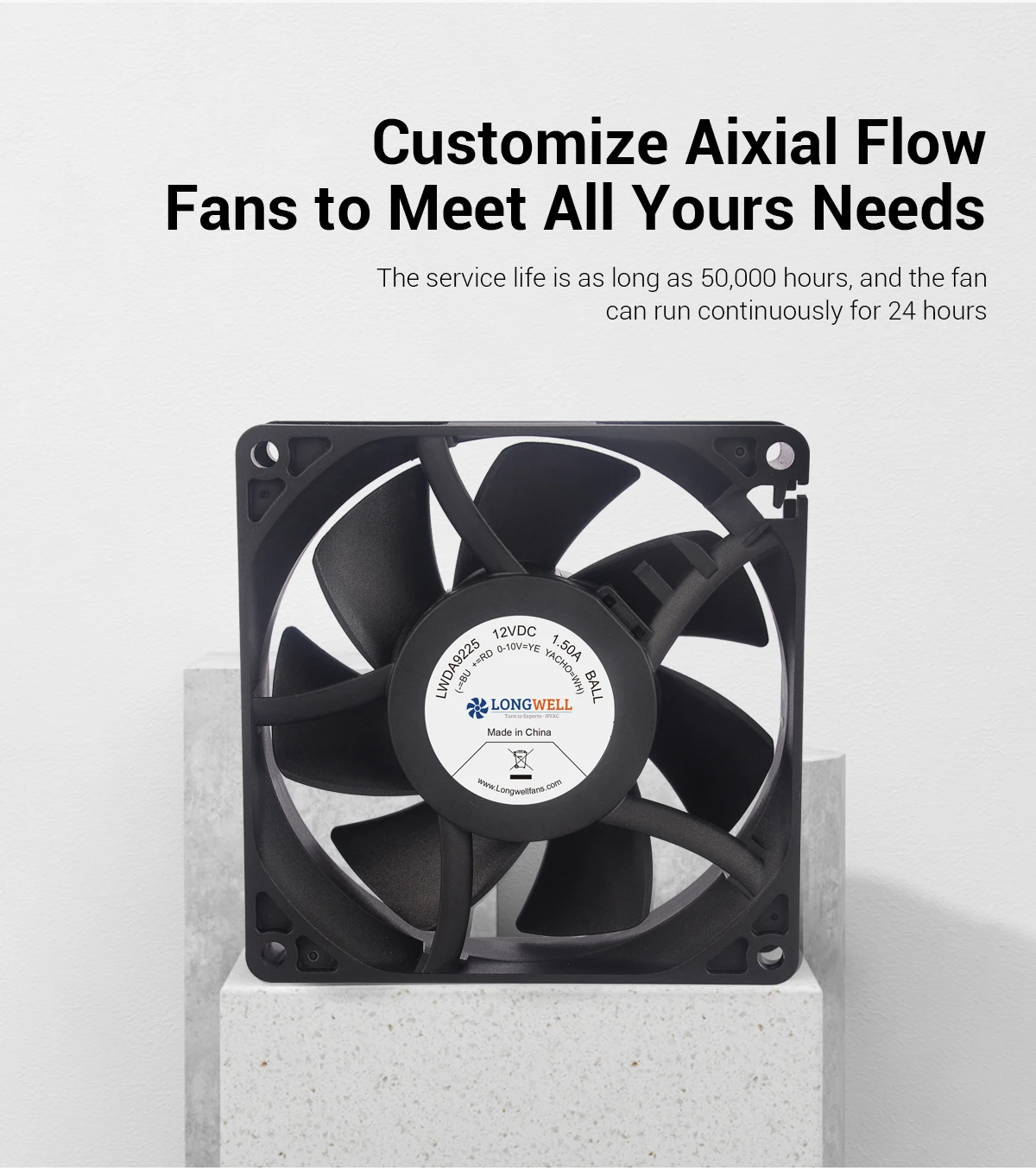 Axial Flow Fan, LONGWELL, 92X92X38, 9238, BLDC - detail 18