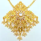 Diamond Necklace Earring Set New Arrival Vintage Gemstone Women Girls Jewelry Golden Diamond Necklace Earring Set