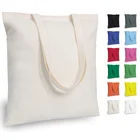 Cotton Canvas Bag Cotton Custom Logo Size Mini Large Fashion Organic Cotton Cloth Zipped Canvas Tote Bag For Gift Pouch